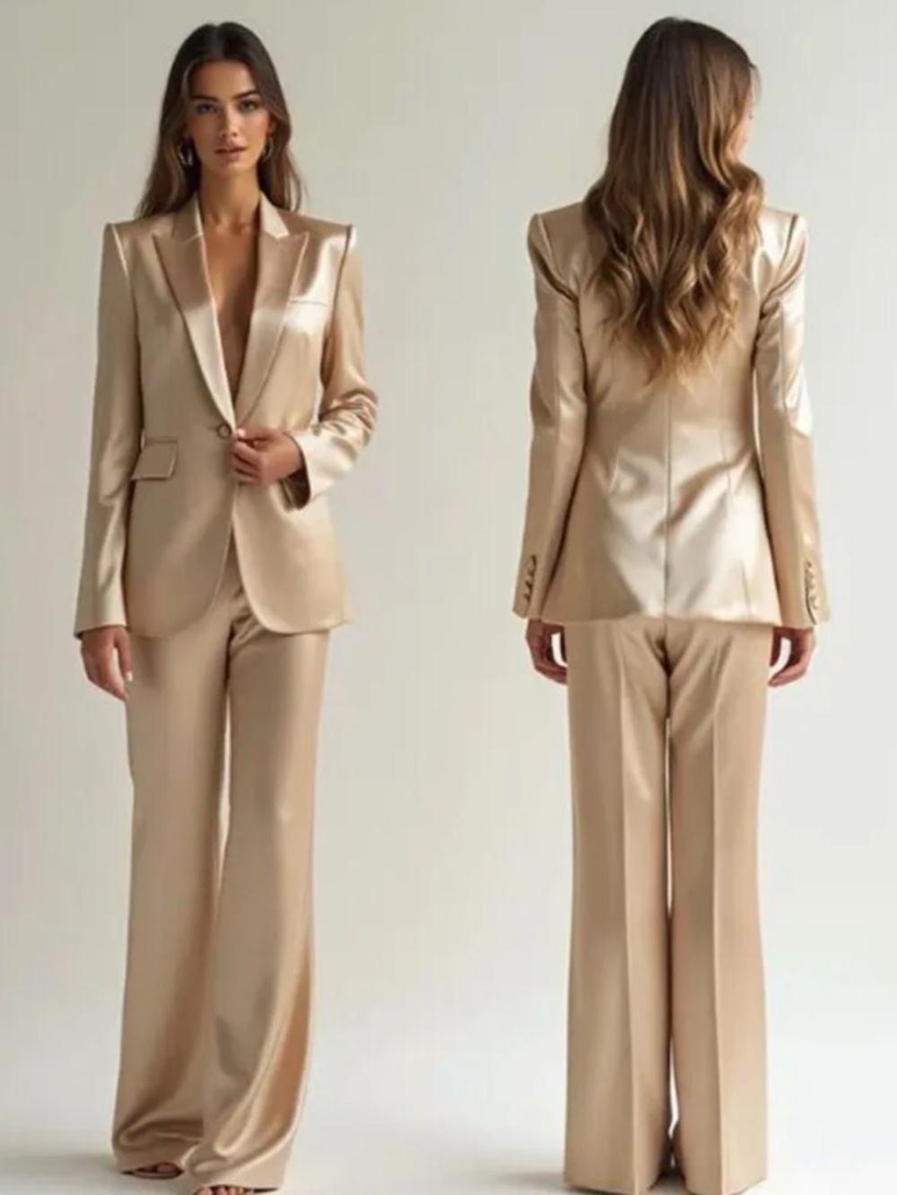 Haskell Two Piece Suit Size 12 - Champagne Color - Ships in 48 Hours
